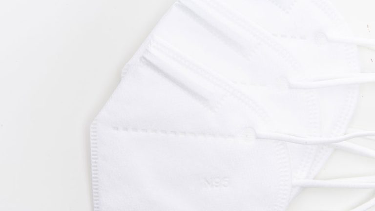 An image of N95 masks that used water electret masterbatch material inside.