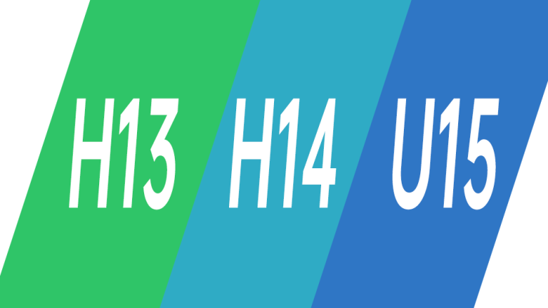 difference between H13, H14, U15 level air filtration efficiency.