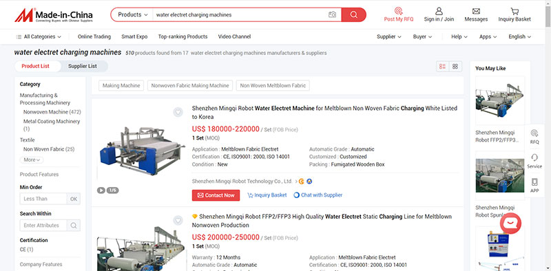 Searching for water electret charging machines on made-in-china.com